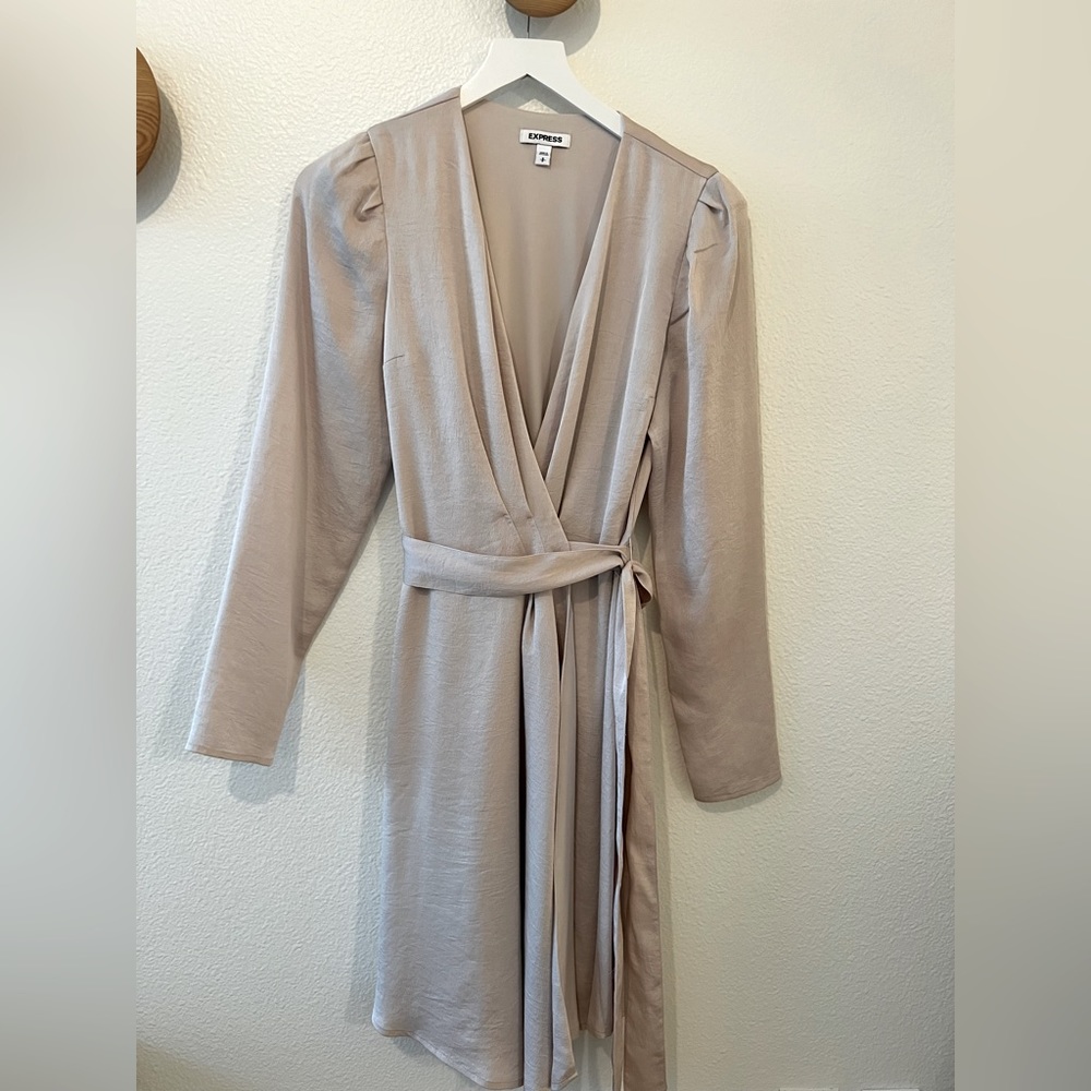 Express wrap dress long sleeve